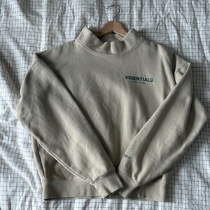 Essentials Taupe Turtleneck Sweater for Men